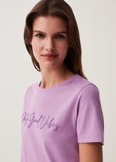Ovs Cotton T-Shirt With Printed Lettering